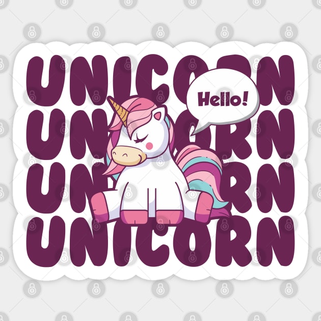 Cute Unicorn Sticker by jaybeetee